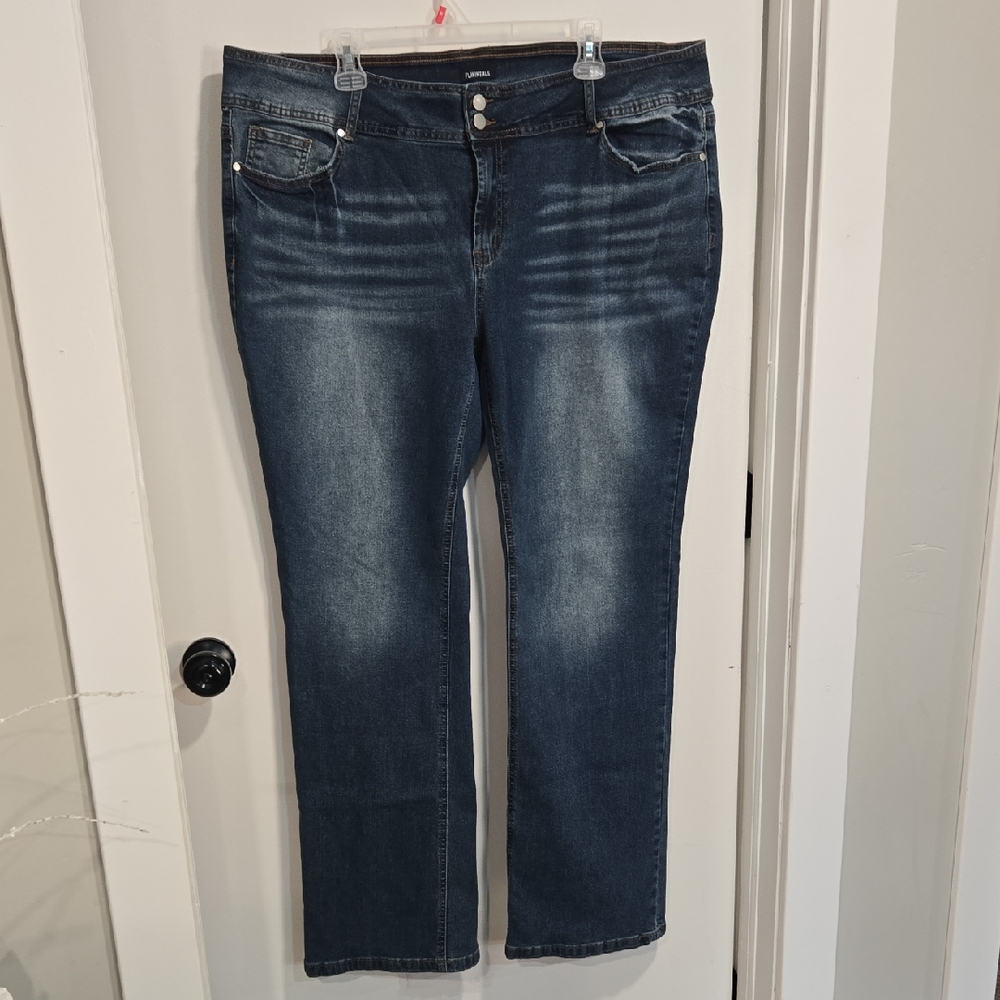 Elegant Blue Straight Leg Jeans